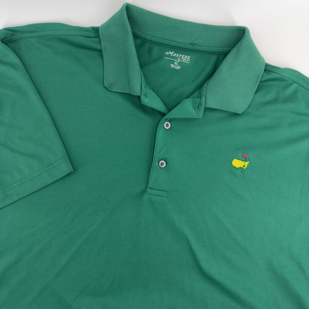 Masters Tech Golf Polo Shirt Mens XL Green Short Sleeve Performance Augusta Logo